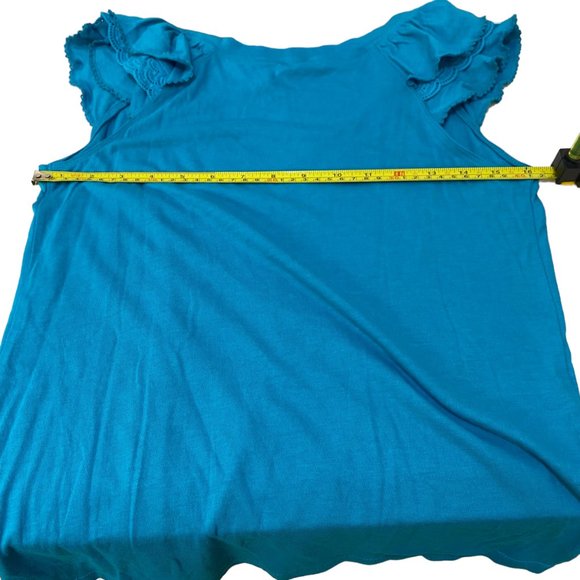 (5-154) NWT - Women's Old Navy V-Neck Turquoise Shirt - Picture 8 of 11